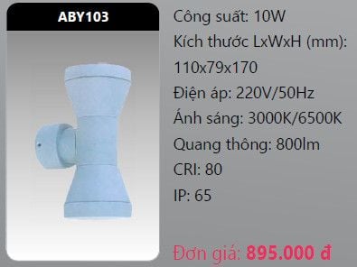  đèn led gắn tường - gắn vách trang trí duhal aby103 led 10w 