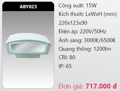  đèn led gắn tường - gắn vách trang trí duhal aby 023 