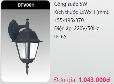  đèn led gắn tường - gắn vách trang trí duhal dtv001 5w 