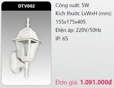  đèn led gắn tường - gắn vách trang trí duhal dtv002 5w 