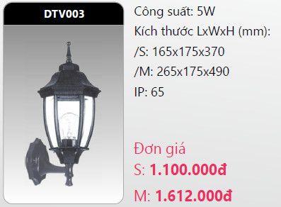  đèn led gắn tường - gắn vách trang trí duhal dtv003 led 5w 