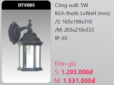  đèn led gắn tường - gắn vách trang trí duhal dtv005 5w 