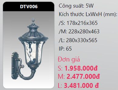  đèn led gắn tường - gắn vách trang trí duhal dtv006 5w 