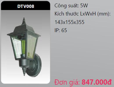 đèn led gắn tường - gắn vách trang trí duhal dtv008 5w 