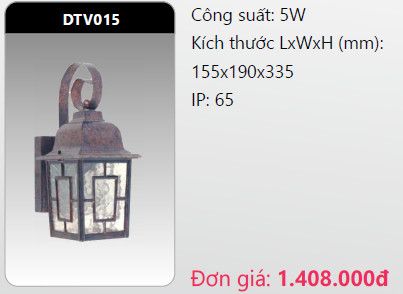  đèn led gắn tường - gắn vách trang trí duhal dtv015 5w 