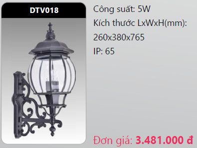  đèn led gắn tường - gắn vách trang trí duhal dtv018 5w 