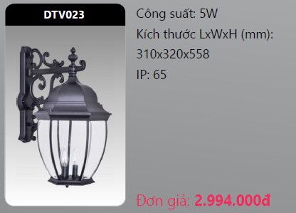  đèn led gắn tường - gắn vách trang trí duhal dtv023 5w 