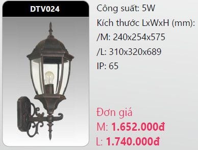  đèn led gắn tường - gắn vách trang trí duhal dtv024 5w 