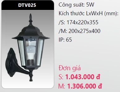  đèn led gắn tường - gắn vách trang trí duhal dtv025 5w 