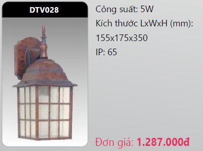  đèn led gắn tường - gắn vách trang trí duhal dtv028 5w 