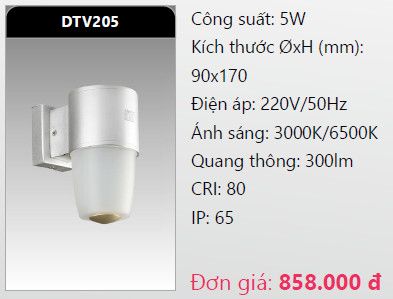  đèn led gắn tường - gắn vách trang trí duhal dtv205 5w 