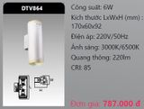  đèn led gắn tường - gắn vách trang trí duhal dtv864 6w 