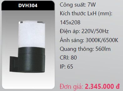  đèn led gắn tường - gắn vách trang trí duhal dvh304 led 7w 