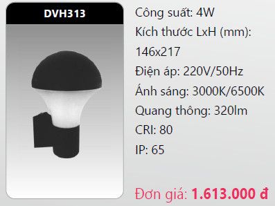  đèn led gắn tường - gắn vách trang trí duhal dvh313 4w 