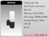  đèn led gắn tường - gắn vách trang trí duhal dvh318 2w 