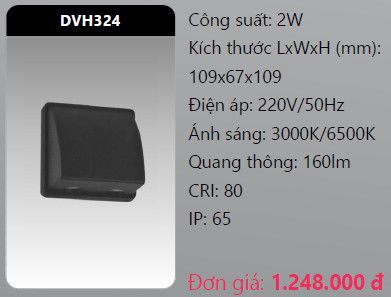  đèn led gắn tường - gắn vách trang trí duhal dvh324 2w 