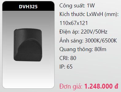  đèn led gắn tường - gắn vách trang trí duhal dvh325 1w 