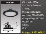  đèn led nhà xưởng chống thấm duhal 100w DDB1003 