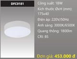  ĐÈN LED ỐP TRẦN TRÀN VIỀN DUHAL 18W DFC0181 