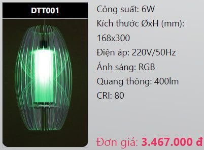  ĐÈN LED TREO THẢ TRANG TRÍ DUHAL DTT001 LED 6W 