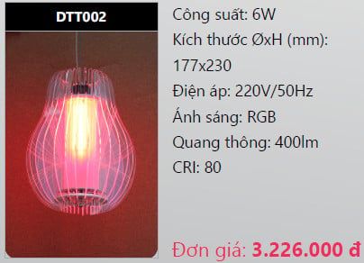  ĐÈN LED TREO THẢ TRANG TRÍ DUHAL DTT002 LED 6W 