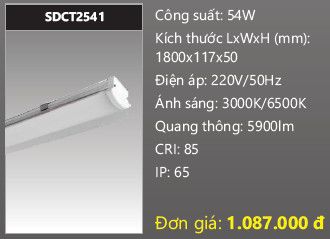 đèn máng công nghiệp chống thấm duhal 1m8 54wSDCT2541 