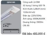  đèn máng ốp trần xương cá duhal đôi 2 bóng 1m2 2x18w QDV218S 