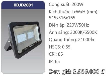  đèn pha led duhal  200w kdjd2001 