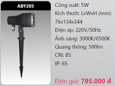  đèn rọi led chiếu điểm, rọi điểm cắm cỏ sân vườn duhal aby205 5w 