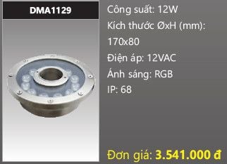  đèn rọi nước, đèn âm dưới nước duhal 12w DMA1129 