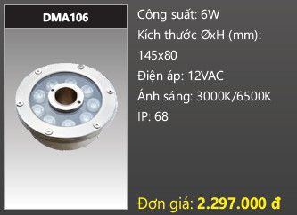  đèn rọi nước, đèn âm dưới nước duhal 6w DMA106 