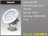  đèn rọi nước, đèn âm dưới nước duhal 9w DMA309 