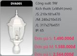  đèn trụ cổng duhal dva005 9w 