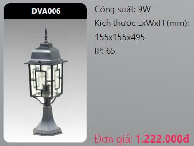  đèn trụ cổng duhal dva006 9w 