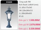  đèn trụ cổng duhal dva009 9w 