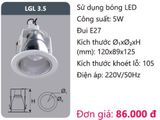  ĐÈN LON DOWNLIGHT ÂM TRẦN DUHAL LGL 3.5 / LGL3.5 