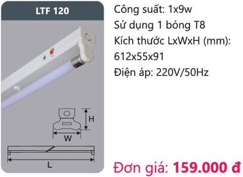  ĐÈN TUÝP HUỲNH QUANG LED DUHAL 9W LTF 120 