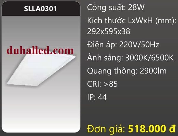  MÁNG ĐÈN LED ÂM TRẦN DUHAL 28W SLLA0301 / SLLA 0301 