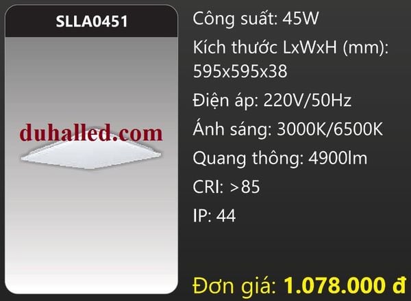  MÁNG ĐÈN LED ÂM TRẦN DUHAL 45W SLLA0451 / SLLA 0451 