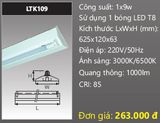  máng đèn công nghiệp chữ v duhal 6 tấc 0,6m 9w LTK109 