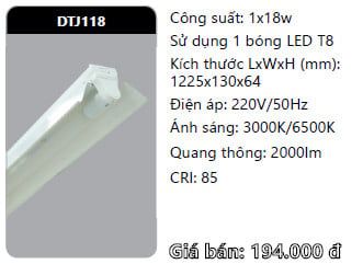  máng đèn công nghiệp duhal 1m2 1 bóng 1m2 18w DTJ118 