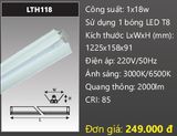  máng đèn công ngiệp duhal 1m2 18w LTH118 