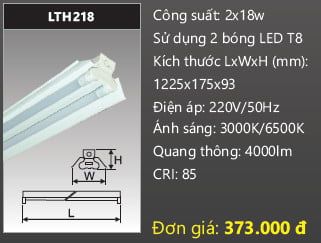  máng đèn công ngiệp duhal 1m2 2x18w LTH218 