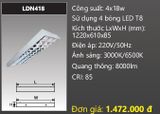  máng đèn lắp nổi duhal 4 bóng 1m2 x18wLDN418 