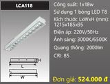  máng đèn phản quang âm trần duhal 1bongs 1m2 18w LCA118 