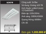  máng đèn phản quang âm trần duhal 3 bóng 1m2 3x18w LCA318 