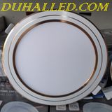  ĐÈN LED ÂM TRẦN DUHAL 12W VIỀN VÀNG 3 MÀU, 3 CHẾ ĐỘ, ĐỔI MÀU KDGT61219 | Lổ khoét trần 130mm 