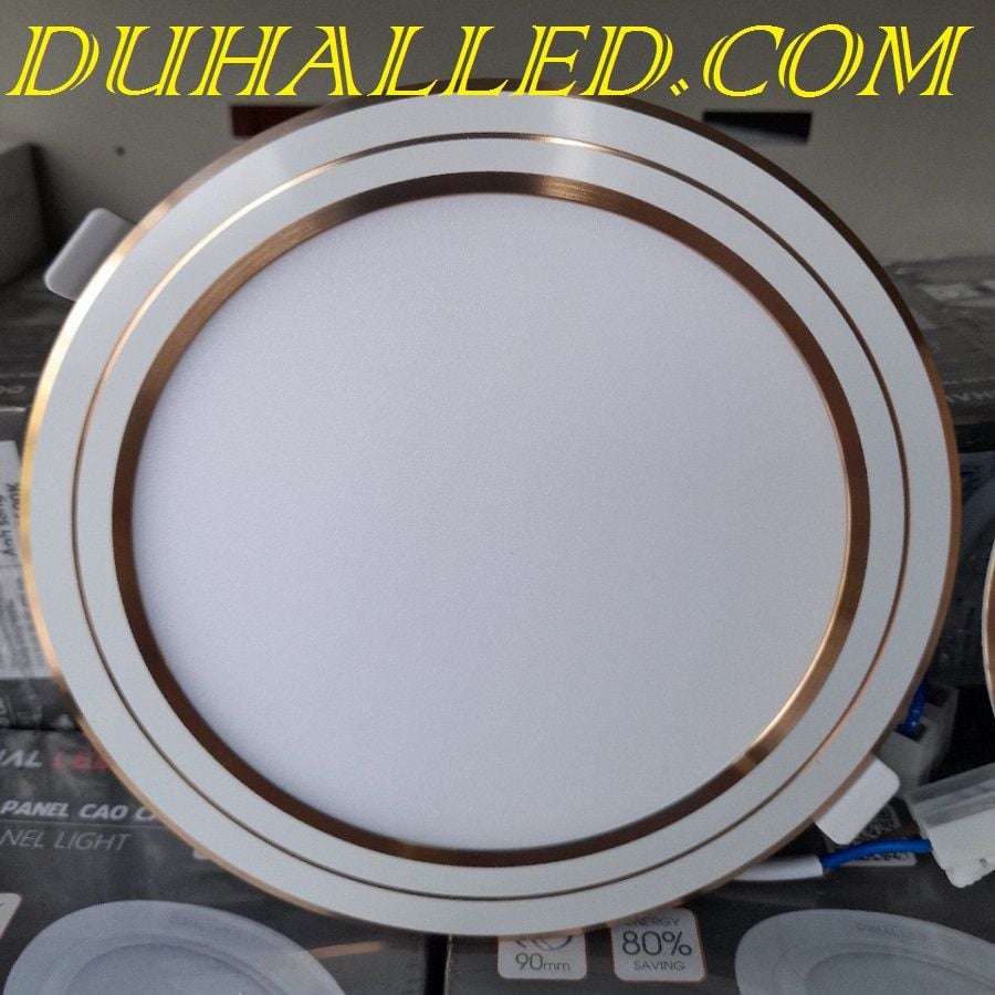  ĐÈN LED ÂM TRẦN DUHAL 12W VIỀN VÀNG 3 MÀU, 3 CHẾ ĐỘ, ĐỔI MÀU KDGT61219 | Lổ khoét trần 130mm 