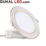  đèn led âm trần duhal 9w 3 chế độ, 3 màu, đổi màu 9w viền vàng kdgt60919 | Lổ khoét trần 110mm 