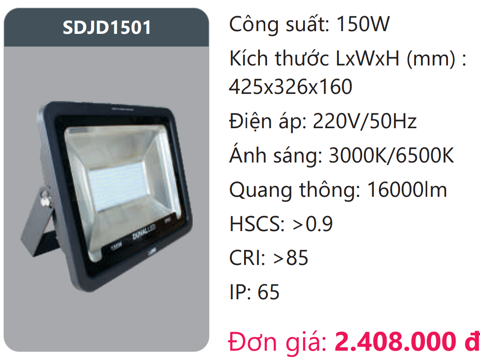  ĐÈN PHA LED 150W DUHAL SDJD1501 / SDJD 1501 / DJD1501 / DJD 1501 